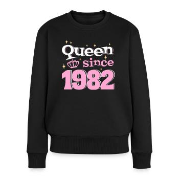 Königin seit 1982 40-jähriges Jubiläum der Frau - Frauen Premium Bio Pullover - Schwarz - Vorne - Julia (174cm)