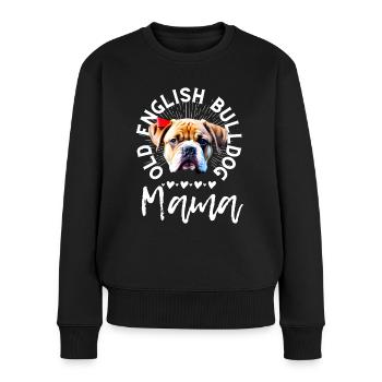 Bulldogge Bulldog Bulldoggen Mama - Frauen Premium Bio Pullover - Schwarz - Vorne - Julia (174cm)