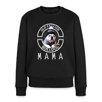 Bulldogge Bulldog Bulldoggen Mama - Frauen Premium Bio Pullover - Schwarz - Vorne - Julia (174cm)