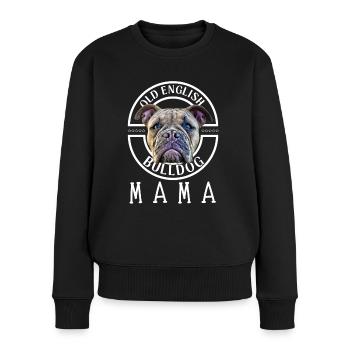 Bulldogge Bulldog Bulldoggen Mama - Frauen Premium Bio Pullover - Schwarz - Vorne - Julia (174cm)