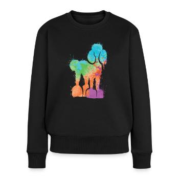 Pudel Liebhaber Hunde Liebhaber Hund Pudel Damen - Frauen Premium Bio Pullover - Schwarz - Vorne - Julia (174cm)