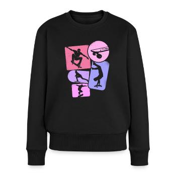 Skateboarder Girl Skater Frauen Skateboard Mädchen - Frauen Premium Bio Pullover - Schwarz - Vorne - Julia (174cm)