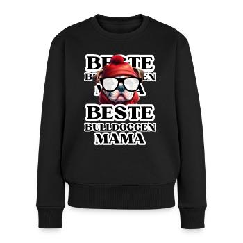 BESTE BULLDOGGEN Mama Hund BULLDOGGE Hunde - Frauen Premium Bio Pullover - Schwarz - Vorne - Julia (174cm)