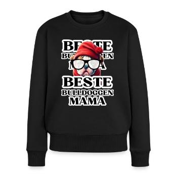 BESTE BULLDOGGEN Mama Hund BULLDOGGE Hunde - Frauen Premium Bio Pullover - Schwarz - Vorne - Julia (174cm)
