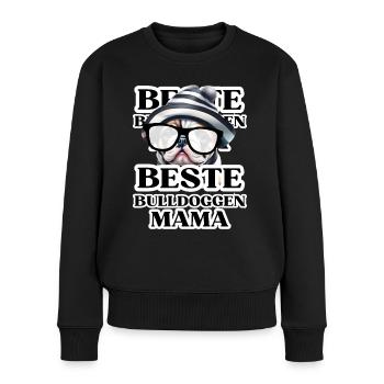 BEST BULLDOGS Maman Chien BOULEDOGUE Chiens - Pull Premium bio Femme - noir - Devant - Julia (174cm)