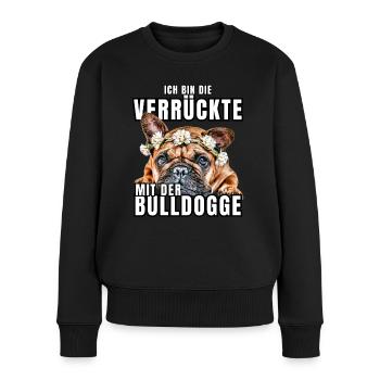 I'm the CRAZY one with the bulldog dog DOGS - Women's Premium Organic Jumper - black - Front - Julia (174cm)