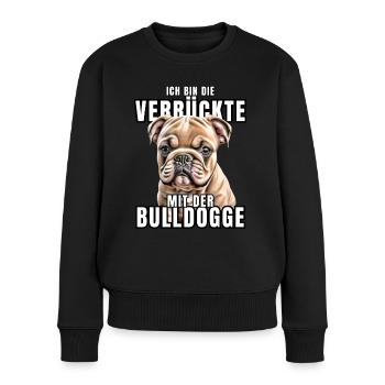 I'm the CRAZY one with the bulldog dog DOGS - Women's Premium Organic Jumper - black - Front - Julia (174cm)