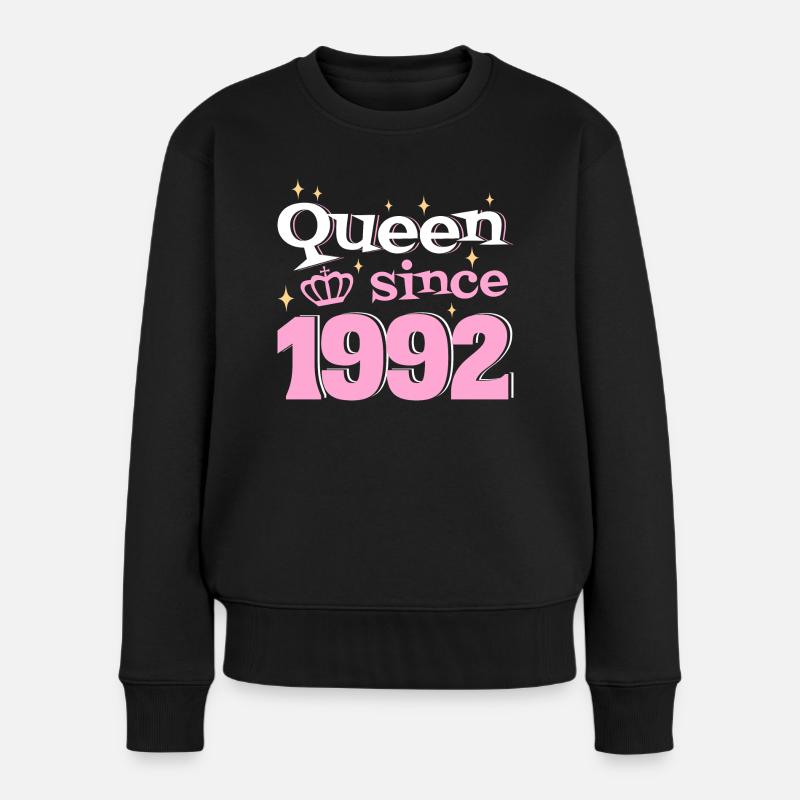Königin seit 1992 30-jähriges Jubiläum der Frau - Frauen Premium Bio Pullover - Schwarz