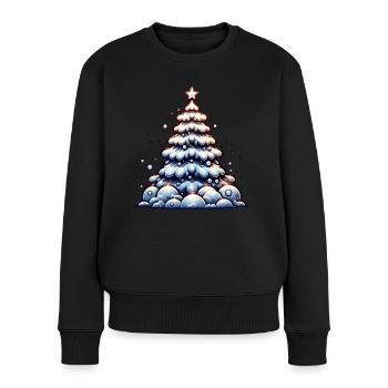 Arbre de Noël Neige Poinsettia Noël - Pull Premium bio Femme - noir - Devant - Julia (174cm)