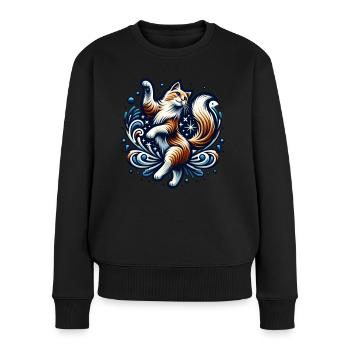 Drôle de chat neige moche Noël - Pull Premium bio Femme - noir - Devant - Julia (174cm)