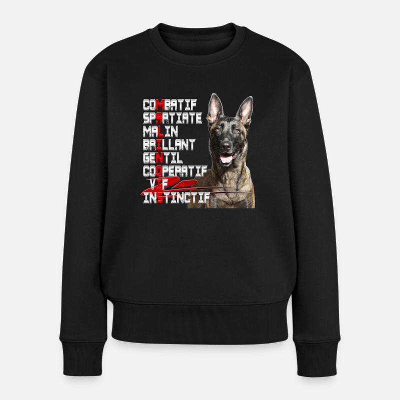 malinois - Frauen Premium Bio Pullover - Schwarz