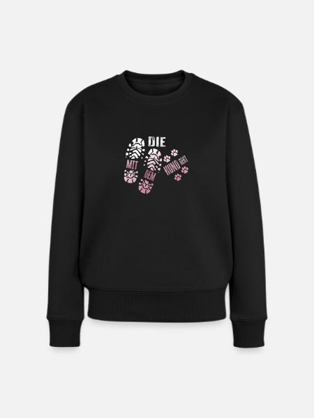 The dog goes funny gift dogs - Women's Premium Organic Jumper - black