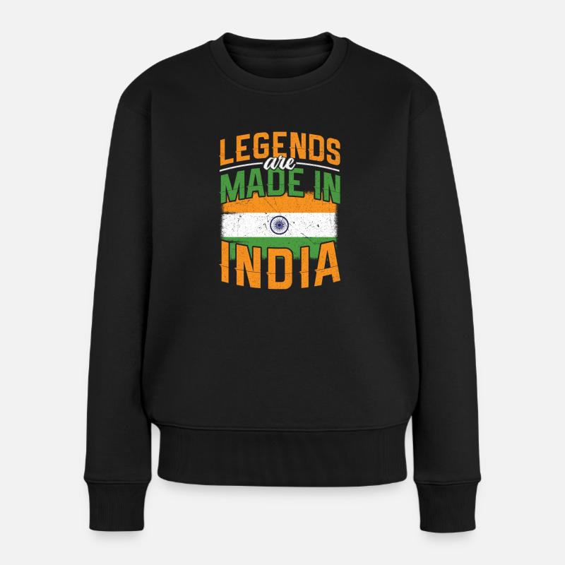 Indien - Frauen Premium Bio Pullover - Schwarz