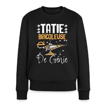 Tatie Bricoleuse de Génie Humour Bricolage - Pull Premium bio Femme - noir - Devant - Julia (174cm)