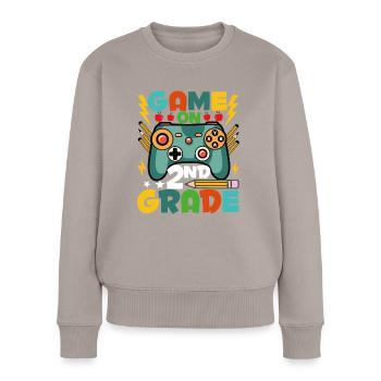 Game on the 2nd grade - Women's Premium Organic Jumper - taupe - Front - Julia (174cm)