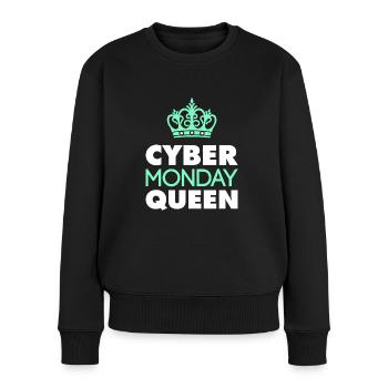 Cyber Monday Queen Kaufen Krone Spass Humor Freude - Frauen Premium Bio Pullover - Schwarz - Vorne - Julia (174cm)