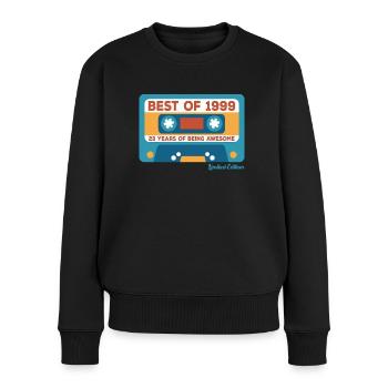 1999 Vintage Vintage Retro Geburtstagsgeschenk - Frauen Premium Bio Pullover - Schwarz - Vorne - Julia (174cm)