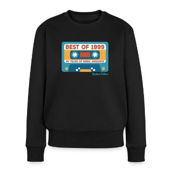 1999 Vintage Vintage Retro Geburtstagsgeschenk - Frauen Premium Bio Pullover - Schwarz - Vorne - Julia (174cm)