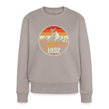 Original 1932 - Frauen Premium Bio Pullover - Taupe - Vorne - Julia (174cm)