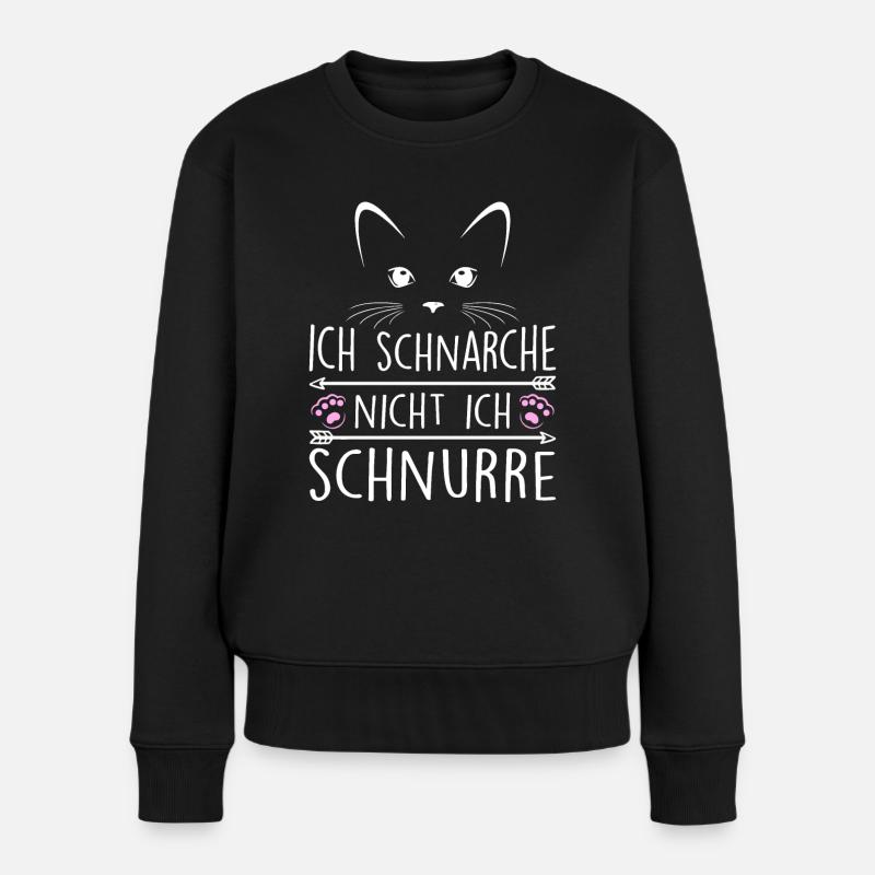 Ich Schnarche Nicht Ich Schnurre - Frauen Premium Bio Pullover - Schwarz