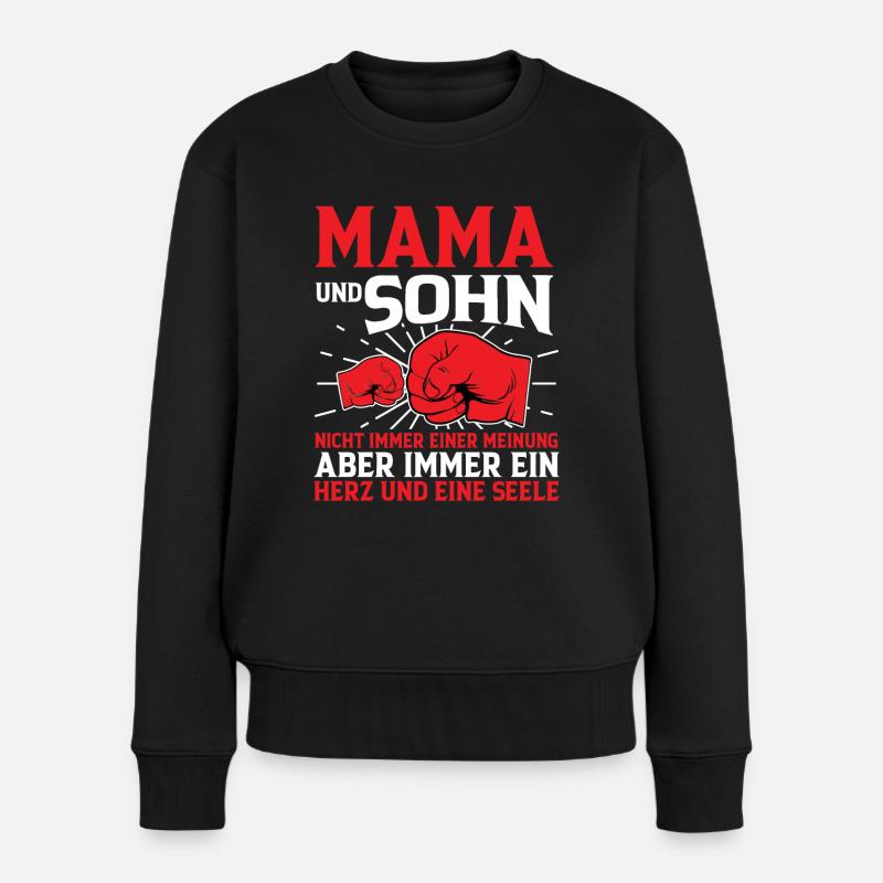 Mama Und Sohn - Frauen Premium Bio Pullover - Schwarz