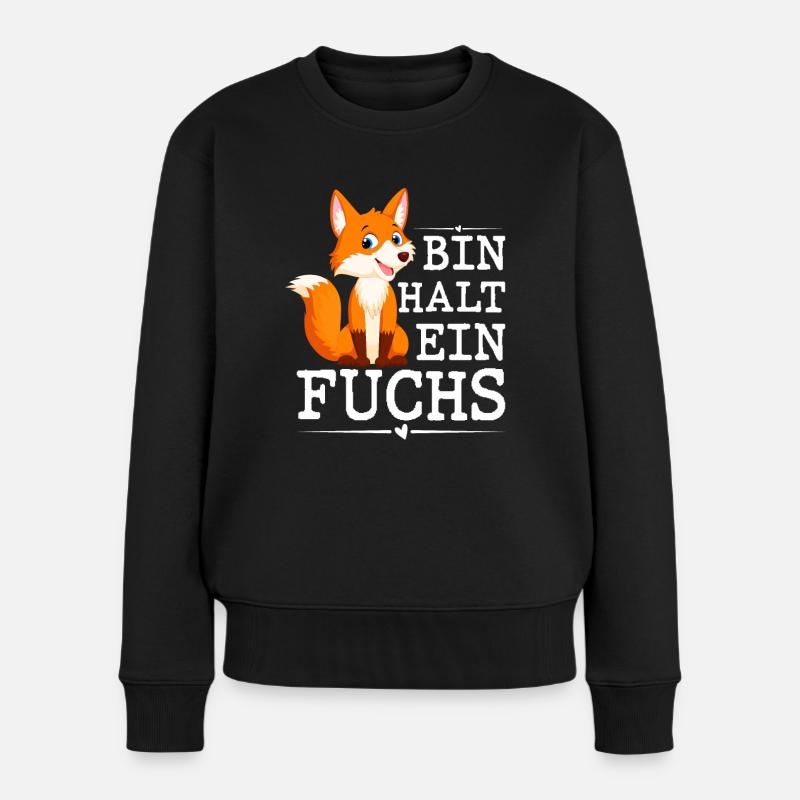 Bin Halt Ein Fuchs - Frauen Premium Bio Pullover - Schwarz