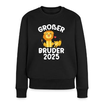 Großer Bruder 2025 - Frauen Premium Bio Pullover - Schwarz - Vorne - Julia (174cm)