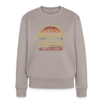 Vintage Birthday Gift 2019 - Women's Premium Organic Jumper - taupe - Front - Julia (174cm)