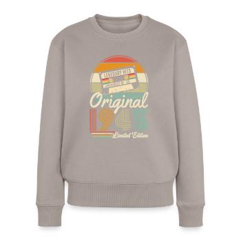 Vintage 1945 - Legendärer 79. Geburtstag - Frauen Premium Bio Pullover - Taupe - Vorne - Julia (174cm)