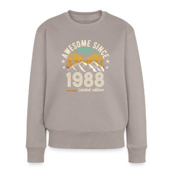 Légendes vintage '88 - Pull Premium bio Femme - taupe - Devant - Julia (174cm)