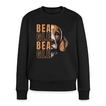 Beagle Lover Géométrie Beagle Art - Pull Premium bio Femme - noir - Devant - Julia (174cm)