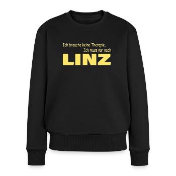Therapie LINZ - Frauen Premium Bio Pullover - Schwarz - Vorne - Julia (174cm)