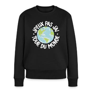 J'peux pas j'ai tour du monde - Pull Premium bio Femme - noir - Devant - Julia (174cm)