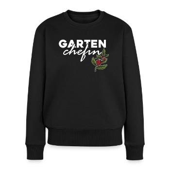 Garten Chefin - Frauen Premium Bio Pullover - Schwarz - Vorne - Julia (174cm)