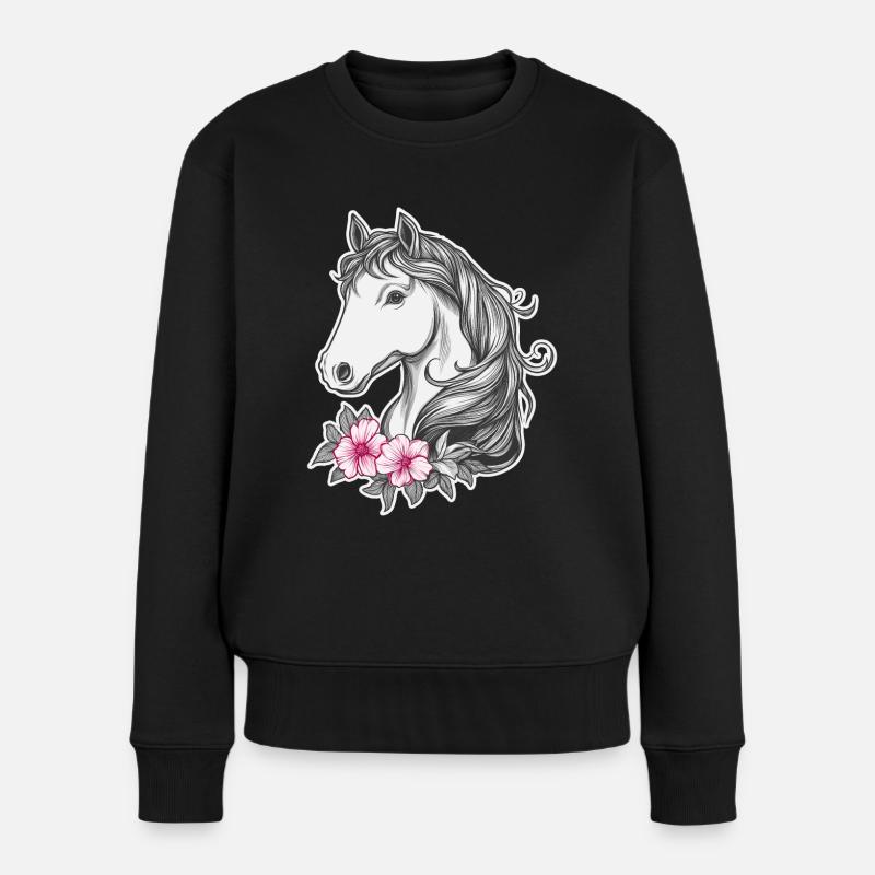 Cheval Enfants - Pull Premium bio Femme - noir