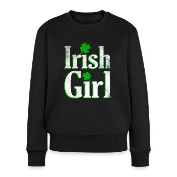 Fille irlandaise - Pull Premium bio Femme - noir - Devant - Julia (174cm)