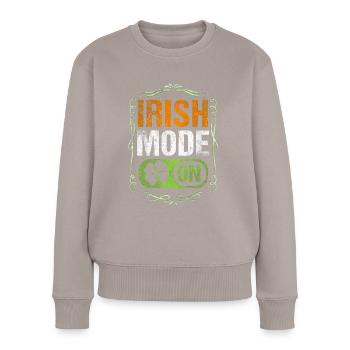 Irish Mode On - Women's Premium Organic Jumper - taupe - Front - Julia (174cm)