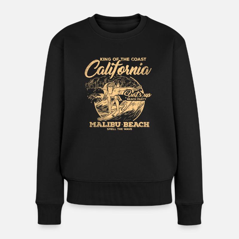 Surfeurs californiens - Pull Premium bio Femme - noir