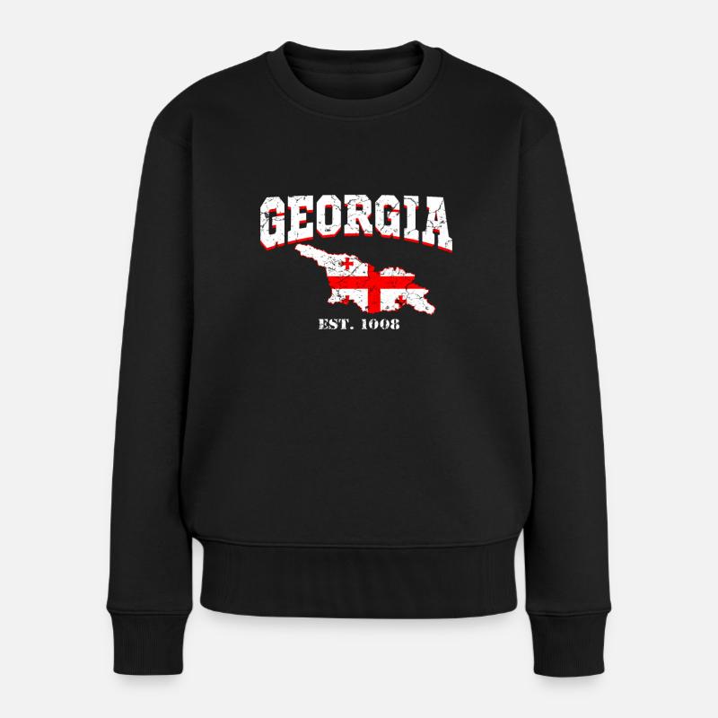 Georgien - Frauen Premium Bio Pullover - Schwarz
