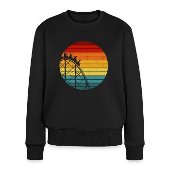 Vintage Roller Coaster Design - Women's Premium Organic Jumper - black - Front - Julia (174cm)