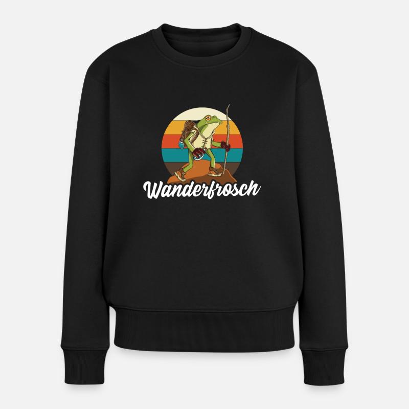 Randonneur retro randonnée - Pull Premium bio Femme - noir