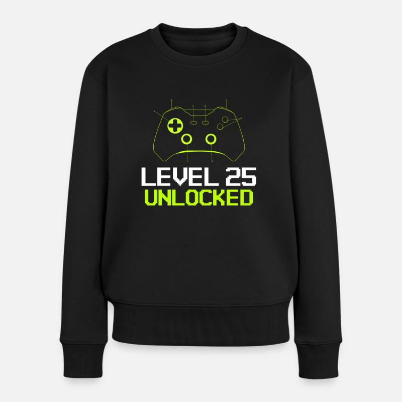 level 25 unlocked zocker anniversaire 25 ans - Pull Premium bio Femme - noir