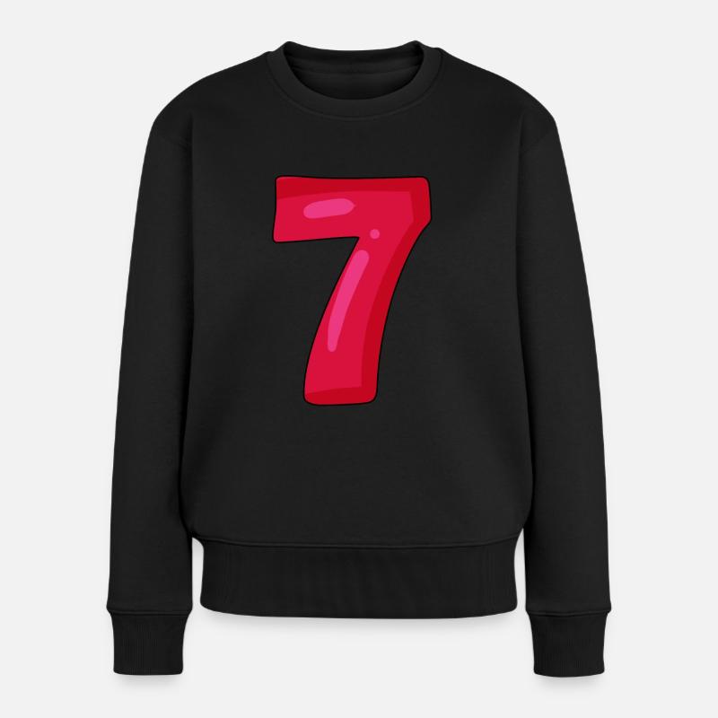 Nummer 7 - Zahl 7 - Frauen Premium Bio Pullover - Schwarz