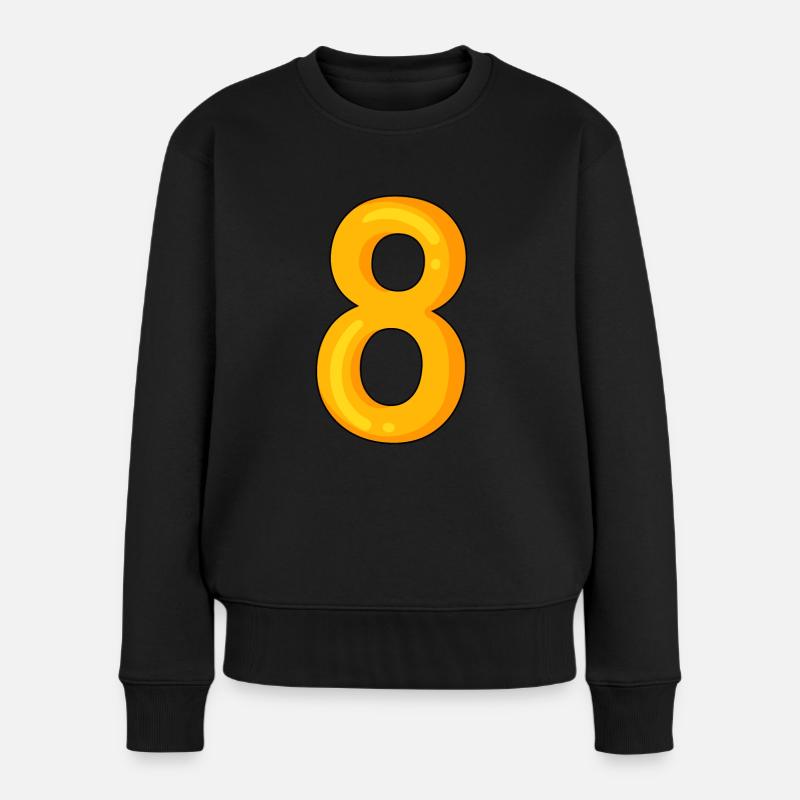 Nummer 8 - Zahl 8 - Frauen Premium Bio Pullover - Schwarz