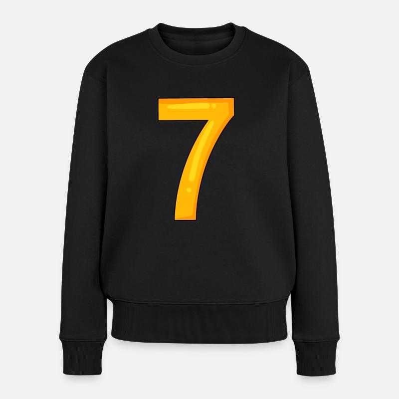 Nummer 7 - Zahl 7 - Frauen Premium Bio Pullover - Schwarz