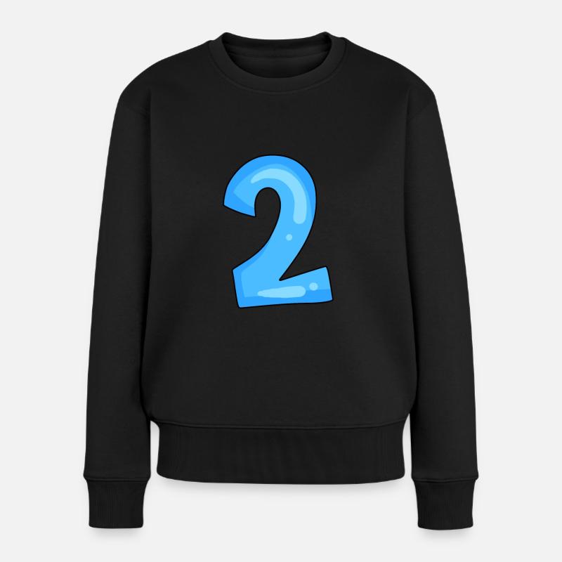 2 blau - Frauen Premium Bio Pullover - Schwarz