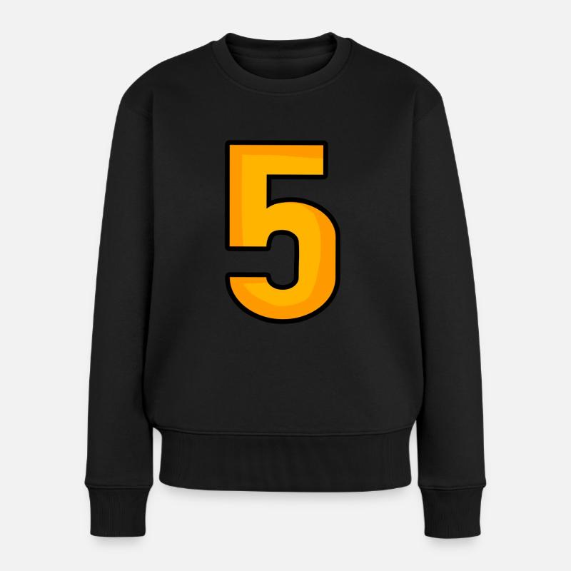 Nummer 5 - Frauen Premium Bio Pullover - Schwarz