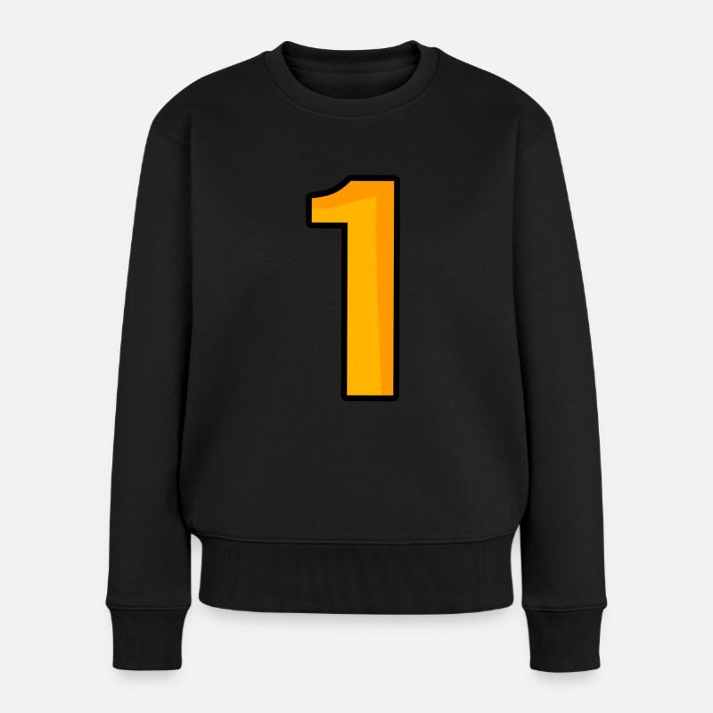 Nummer 1 - Frauen Premium Bio Pullover - Schwarz