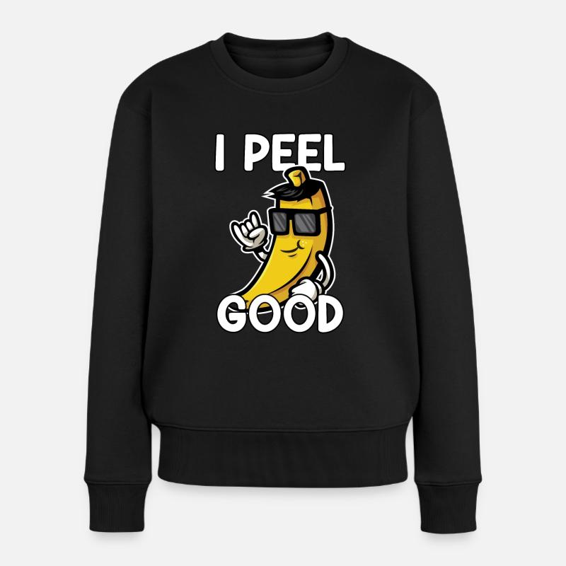 Banane Frucht Bananen Spruch Geschenk - Frauen Premium Bio Pullover - Schwarz
