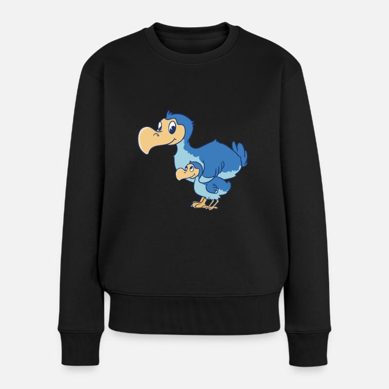 Dodo Vogel Familie - Frauen Premium Bio Pullover - Schwarz